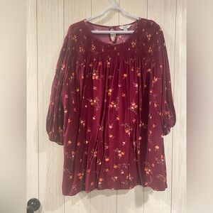 Croft & Barrow Burgundy Floral Top